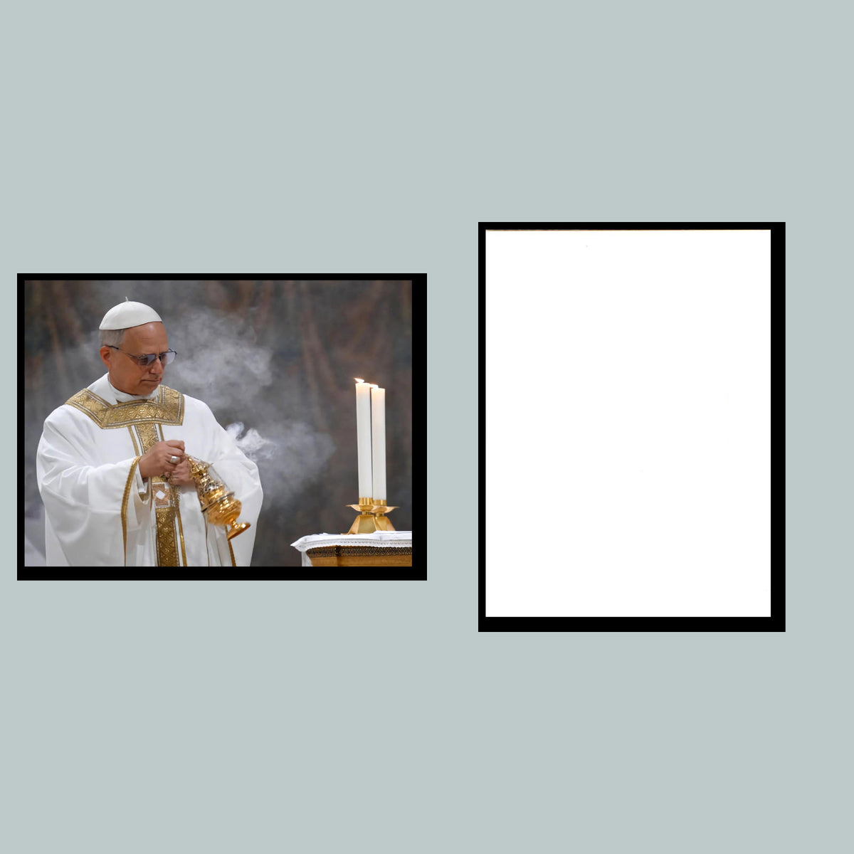 0426 P -8X10 Pope Leo IX Candles Glossy Photo Fast-Secure Shipping MS