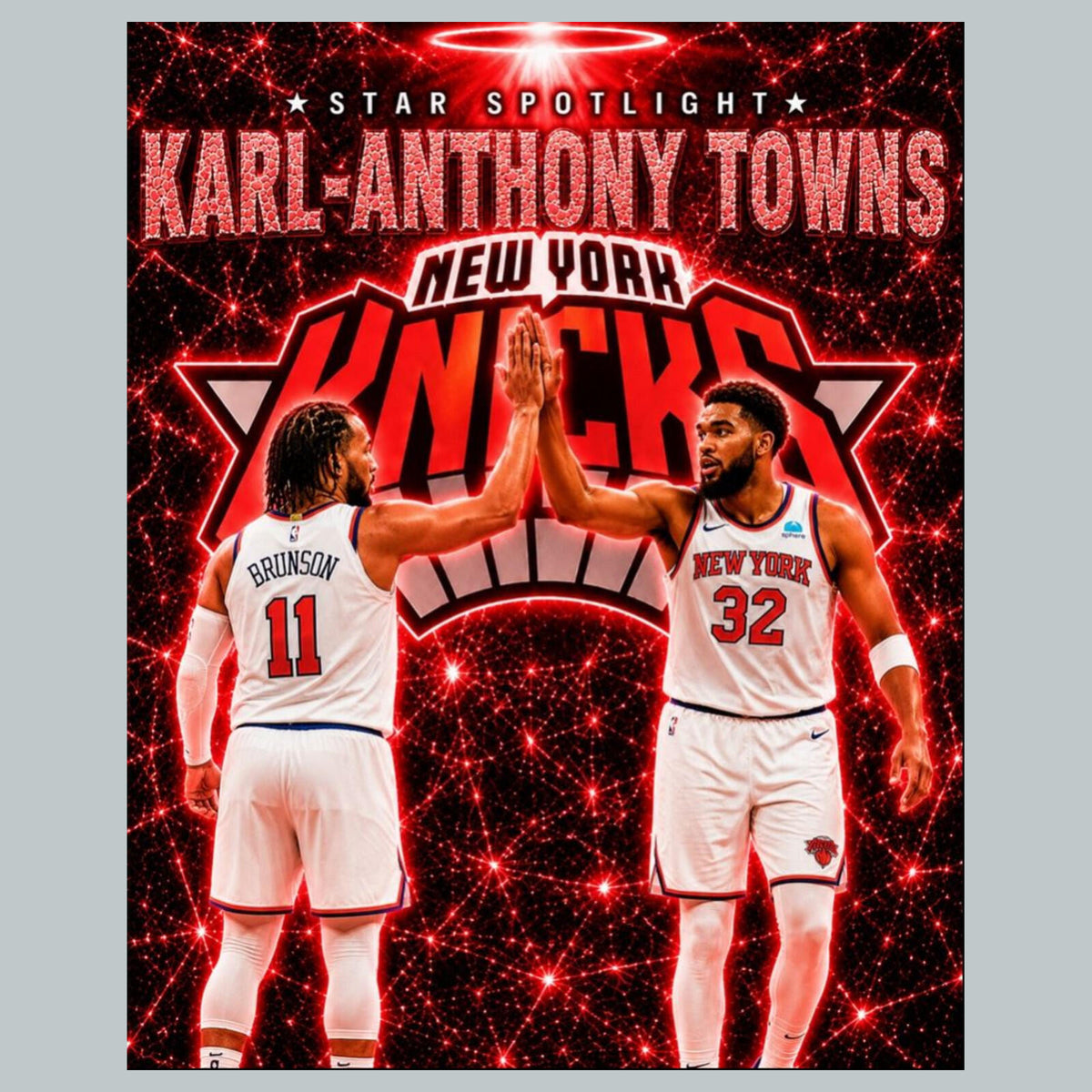 2701 Jalen Brunson & Karl-Anthony Towns Lim Edition 8X10 Zoom Giclée Print /5