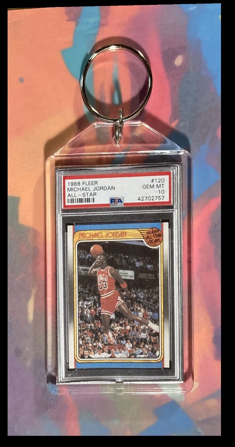 3003 Michael Jordan1988 Fleer AS Custom Made Keychain-Great Gift