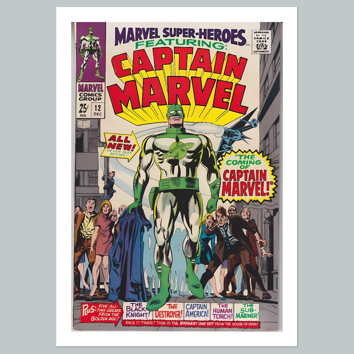2195  Captain Marvel 8x10 Glossy Photo Comic Book Cover Fast-Secure Ship