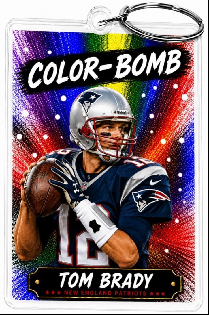 3879 Tom Brady  Keychain | Color-Bomb | Custom  Photo Keychain No Nameplate