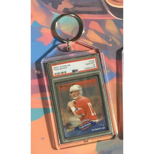 3153 Tom Brady 2000 Donruss Rookie Custom Hand Made Novelty Keychain -Great Gift