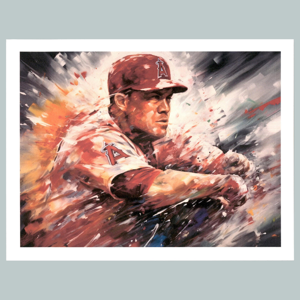 0177 P -8X10 Mike Trout Breaking Thru Glossy Photo Fast-Secure Shipping BBL