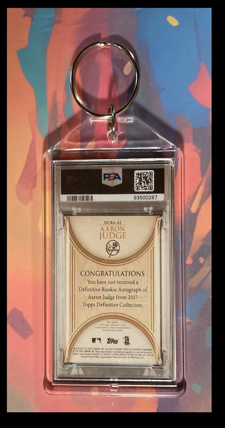 2958 Aaron Judge 2017 Topps Definitive Rookie Auto Custom Keychain