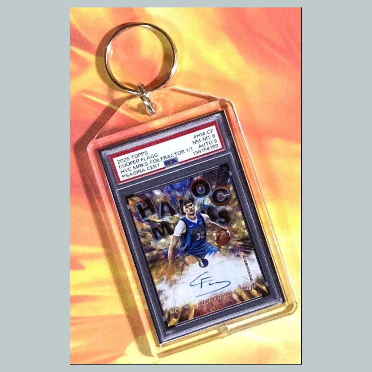 3692 Cooper Flagg 2025 Topps Foilfractor Custom Hand Made Keychain
