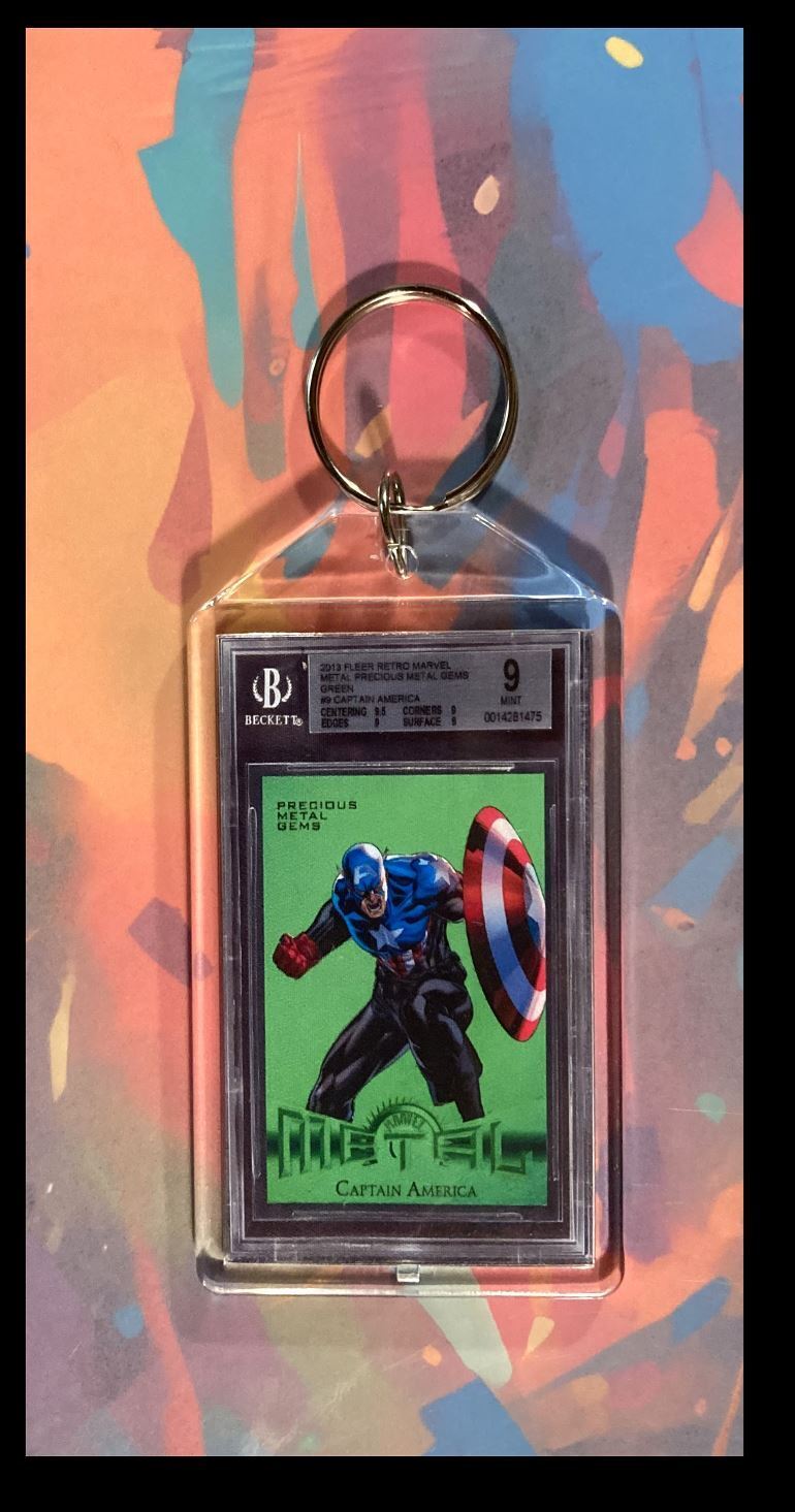 3182 Captain America 2013 Fleer Marvel Retro Precious Metal Ge Green Keychain