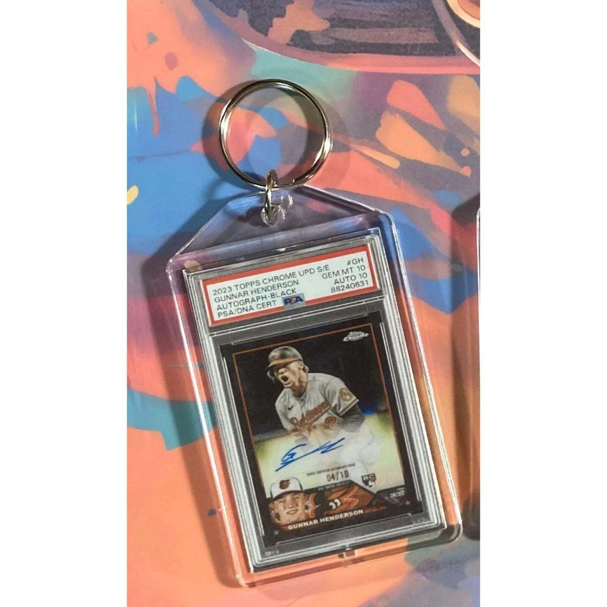 3186 Gunnar Henderson 2023 Topps Black Chrome Up Auto Custom Novelty Keychain