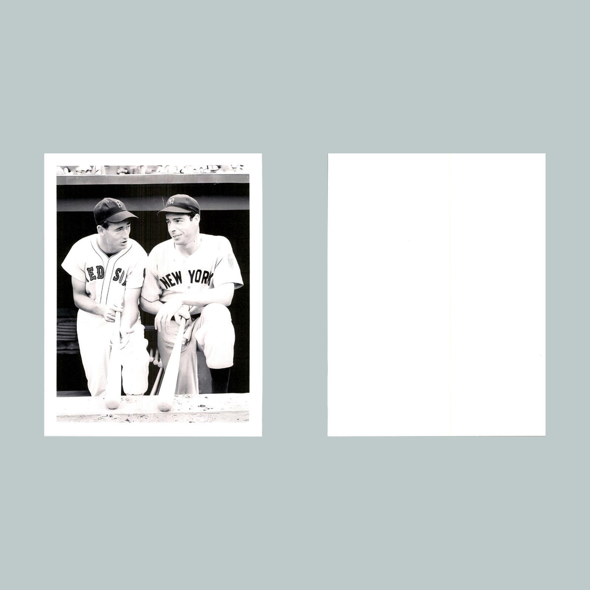 0110 P -8X10 Joe Dimaggio and Ted Williams-B - W Glossy Photo FastShip BBL