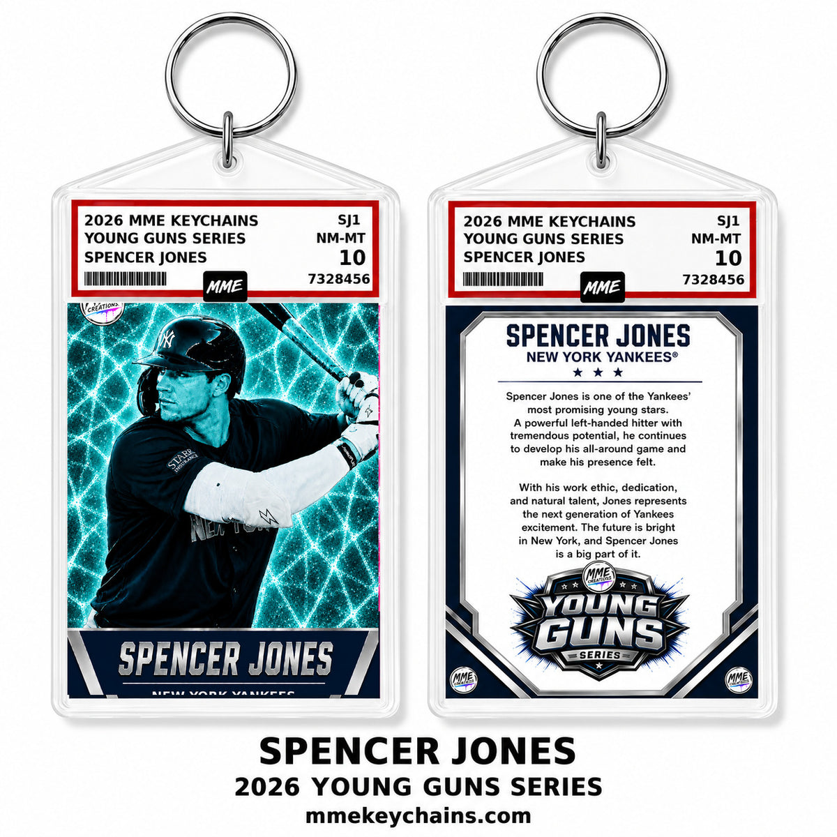 4270 Spencer Jones | Young Guns Series Hand Made Acrylic Photo Keychain Teal Ice