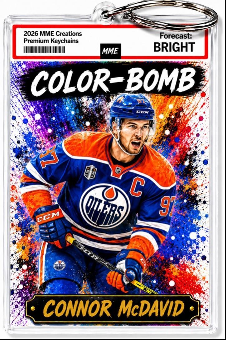 3876 Connor McDavid Keychain | Color-Bomb | Custom Photo Keychain With Nameplate