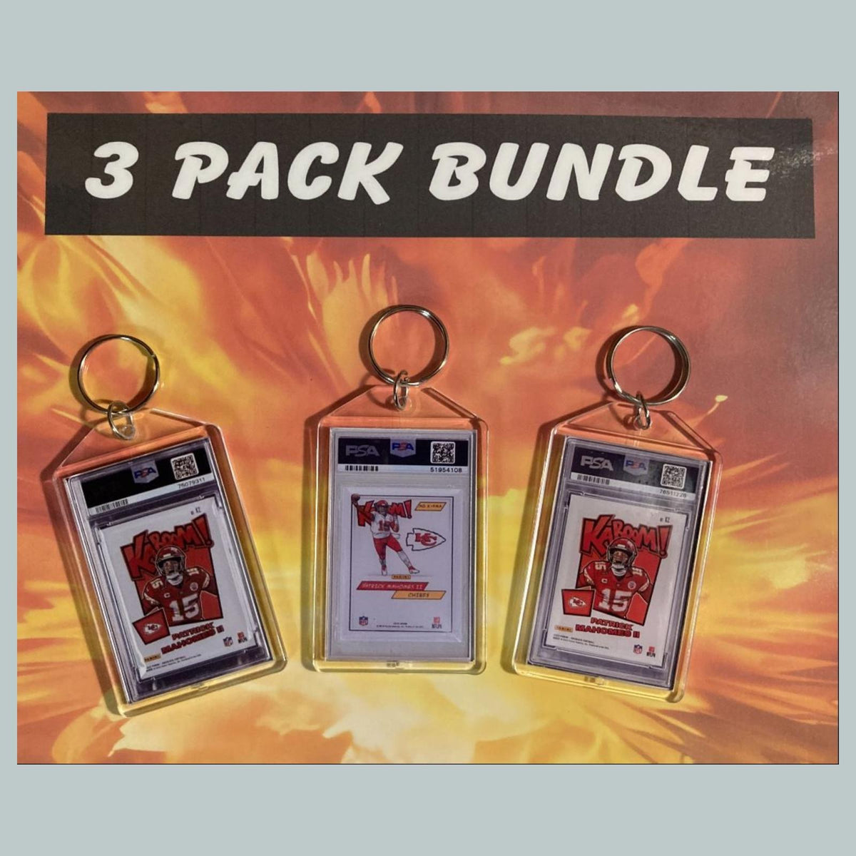 3621B Patrick Mahomes 3 Pack Bundle-Custom Hand Made Keychains