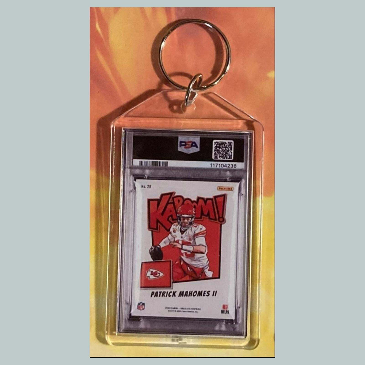 3617 Patrick Mahomes 2024 Panini Absolute Gold Kaboom Custom Keychain