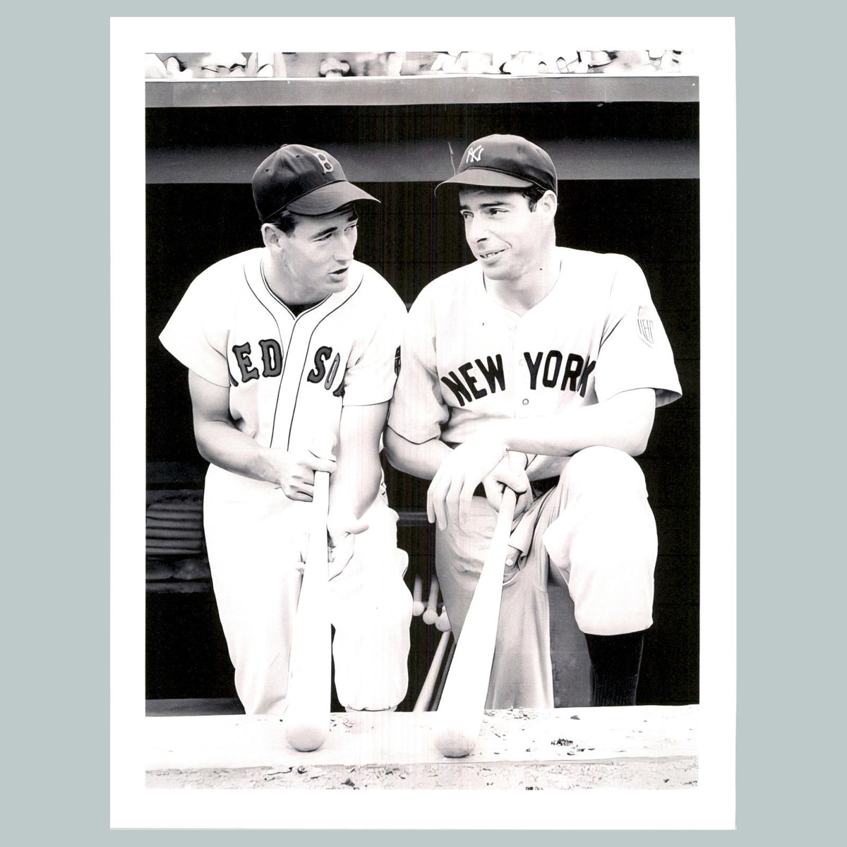 0110 P -8X10 Joe Dimaggio and Ted Williams-B - W Glossy Photo FastShip BBL