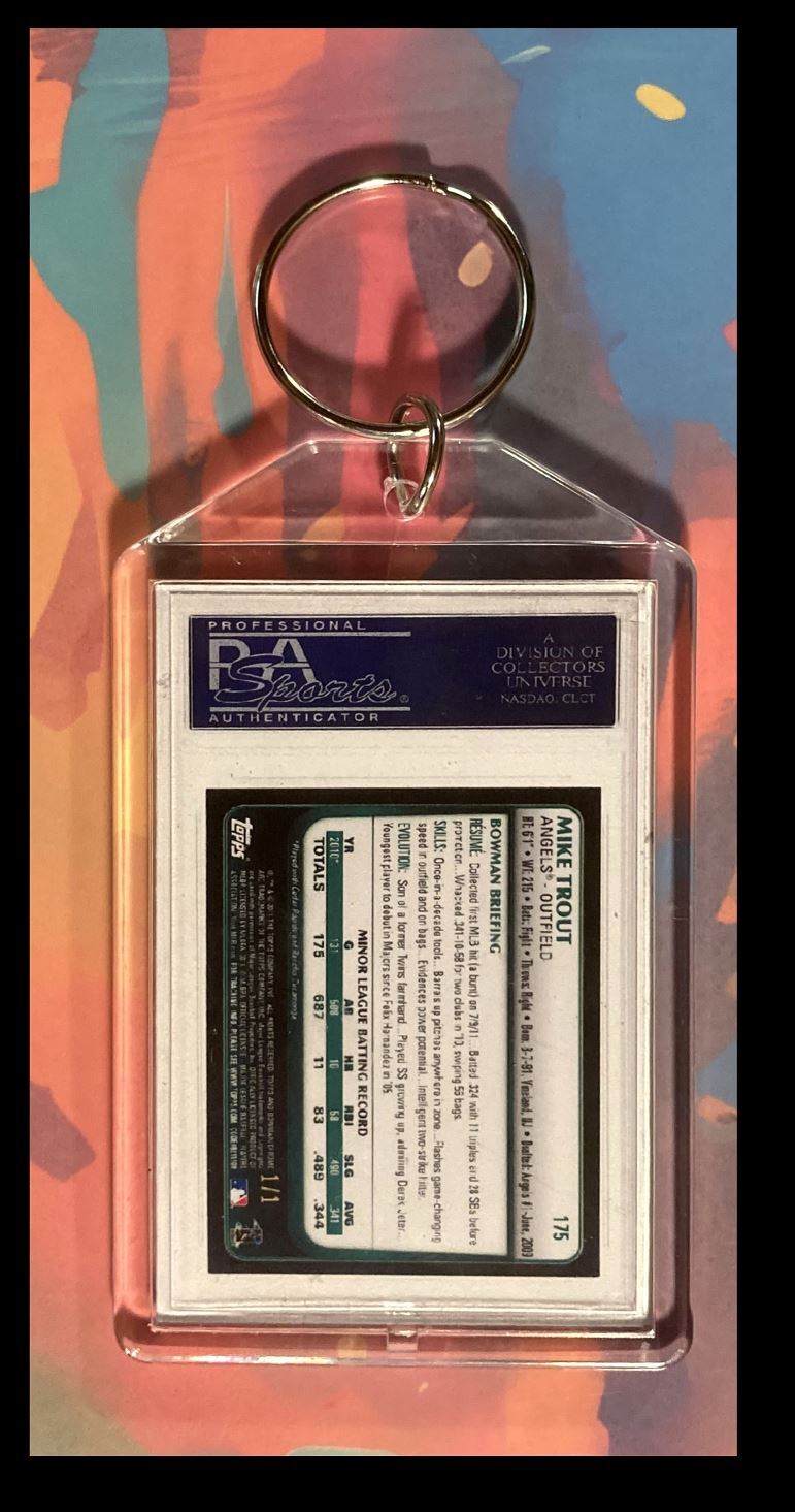 2992 Mike Trout 2011 Bowman Chrome Superfractor Keychain-Great Gift