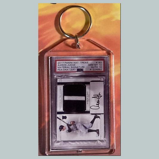 3595 Aaron Judge 2017 Panini Nat Treasures Patch Auto Custom Made Keychain
