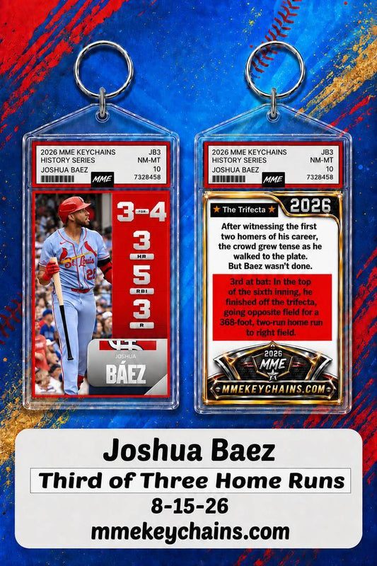 4135 Joshua Baez Third of Three Home Runs History Series Novelty Keychain