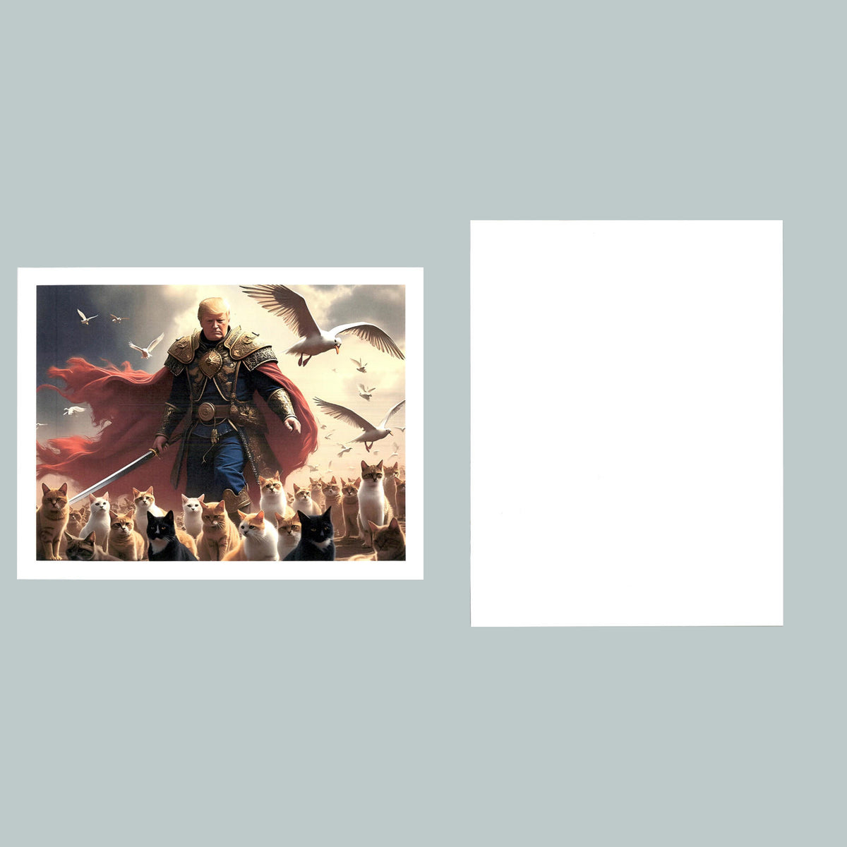 0190 P -8X10 Trump with Cats Viking Glossy Photo Fast-Secure Shipping MS