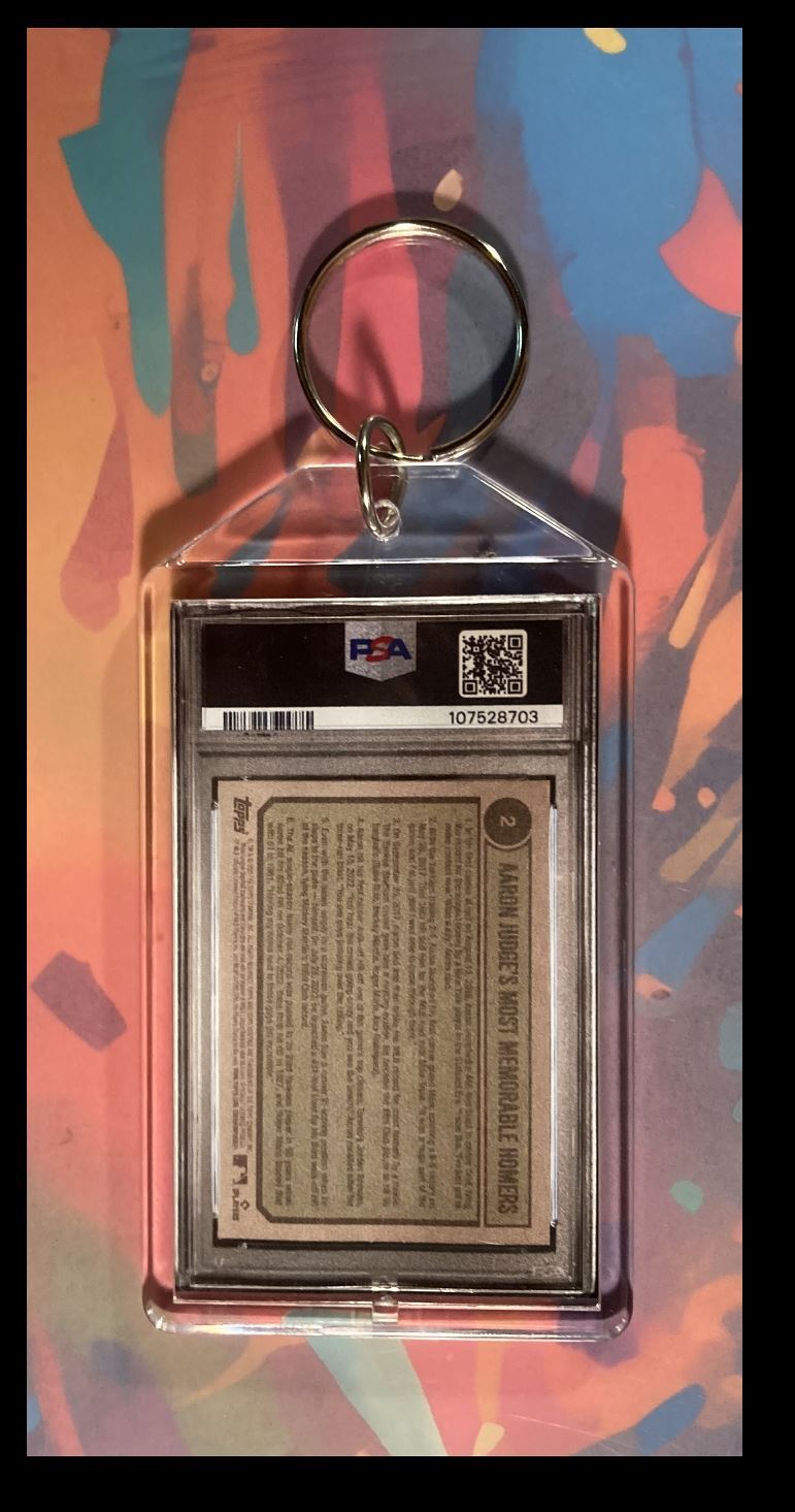 3020 Aaron Judge 2023 Topps Tribute Custom Keychain - A Great Gift