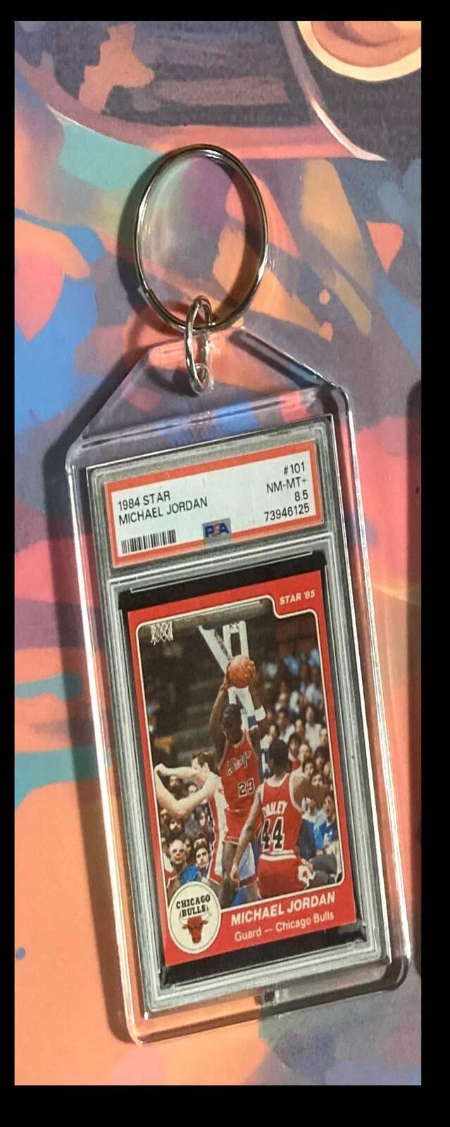 3234 Michael Jordan1984 Star Red Custom Hand Made Keychain-Great Gift