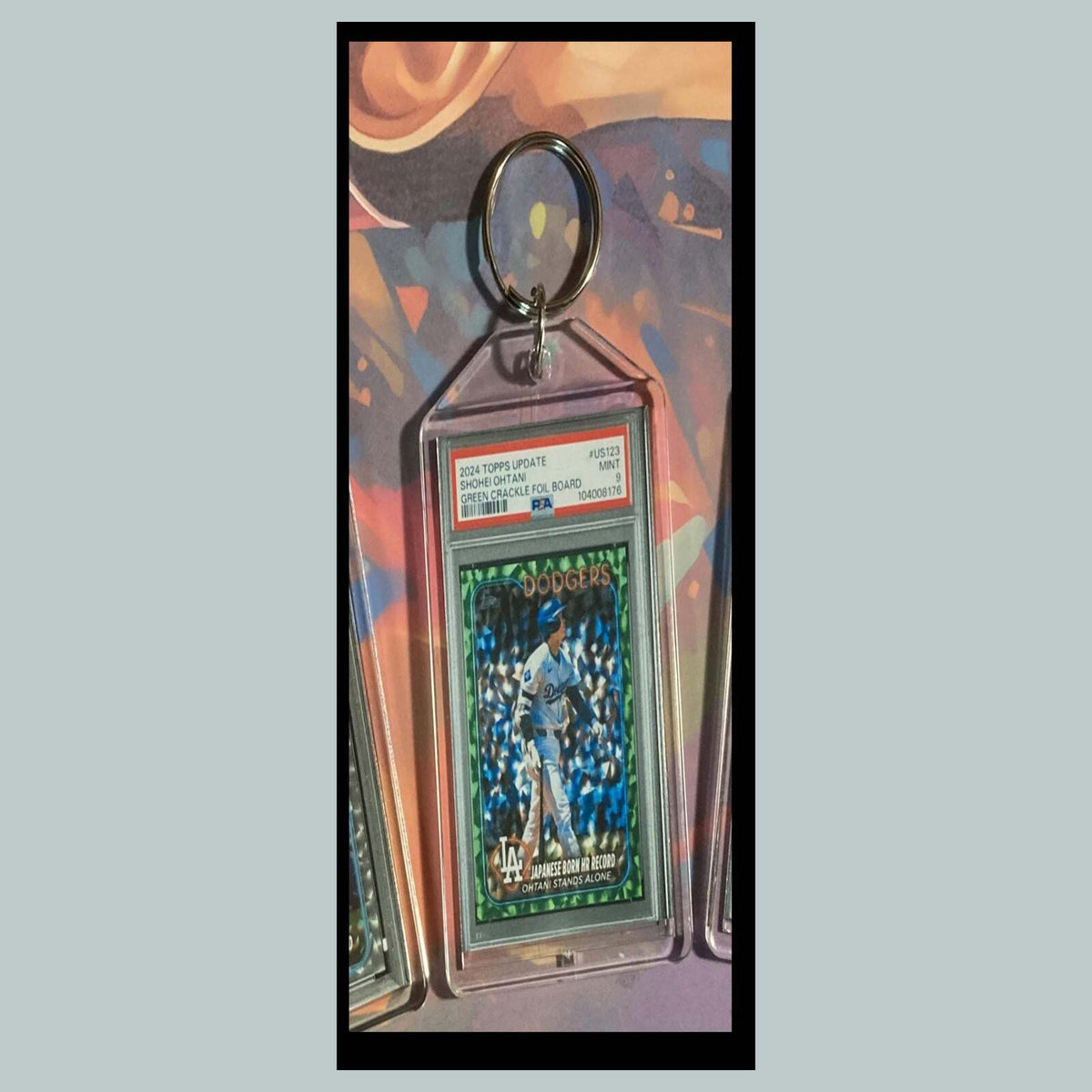 3458 Shohei Ohtani 2024 Update Japanese Born HR Record Green Crackle Keychain