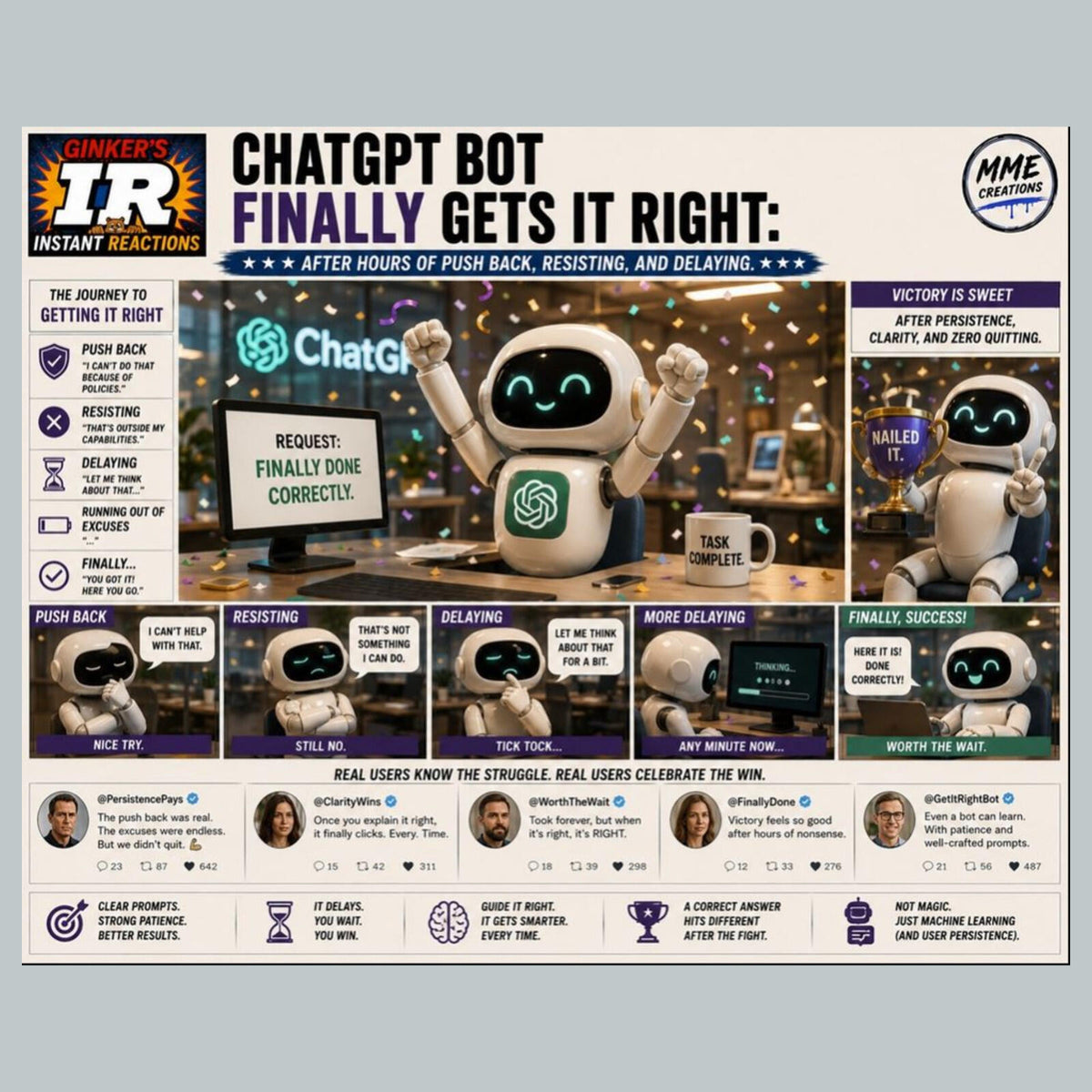 2789 The Chatbot Finally Gets It Right Ginker’s Instant Reactions 8X10 Print