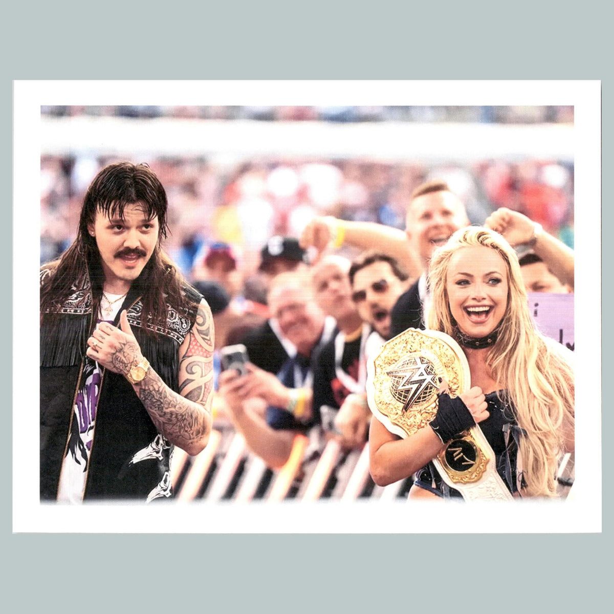 0134 P 8X10 Liv Morgan & Dirty Dom Walking To The Ring Glossy Photo Fast Ship