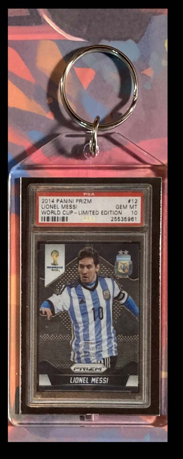 3091 Lionel Messi 2014 Panini Prizm World Cup Limited Edition Keychain