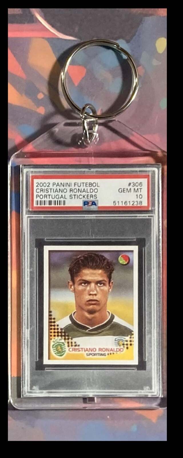 3092 Cristiano Ronaldo 2002 Panini Futebol Sticker Keychain-Gift