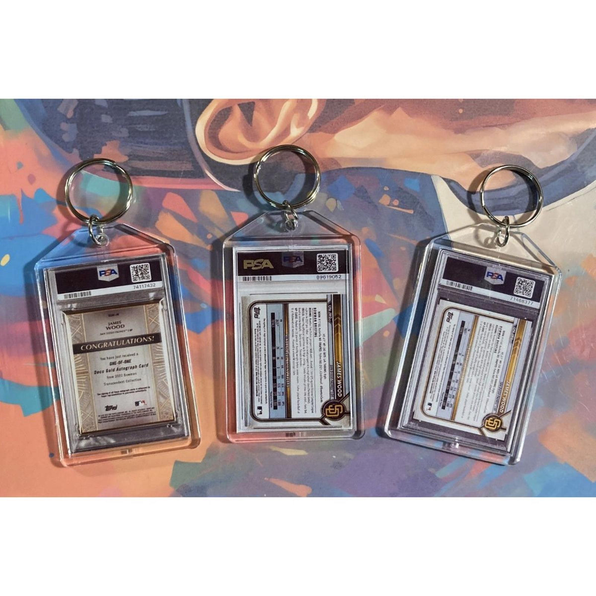 3184 B James Wood 3 Pack Bundle - 3 Different Custom Novelty Keychains -Gift