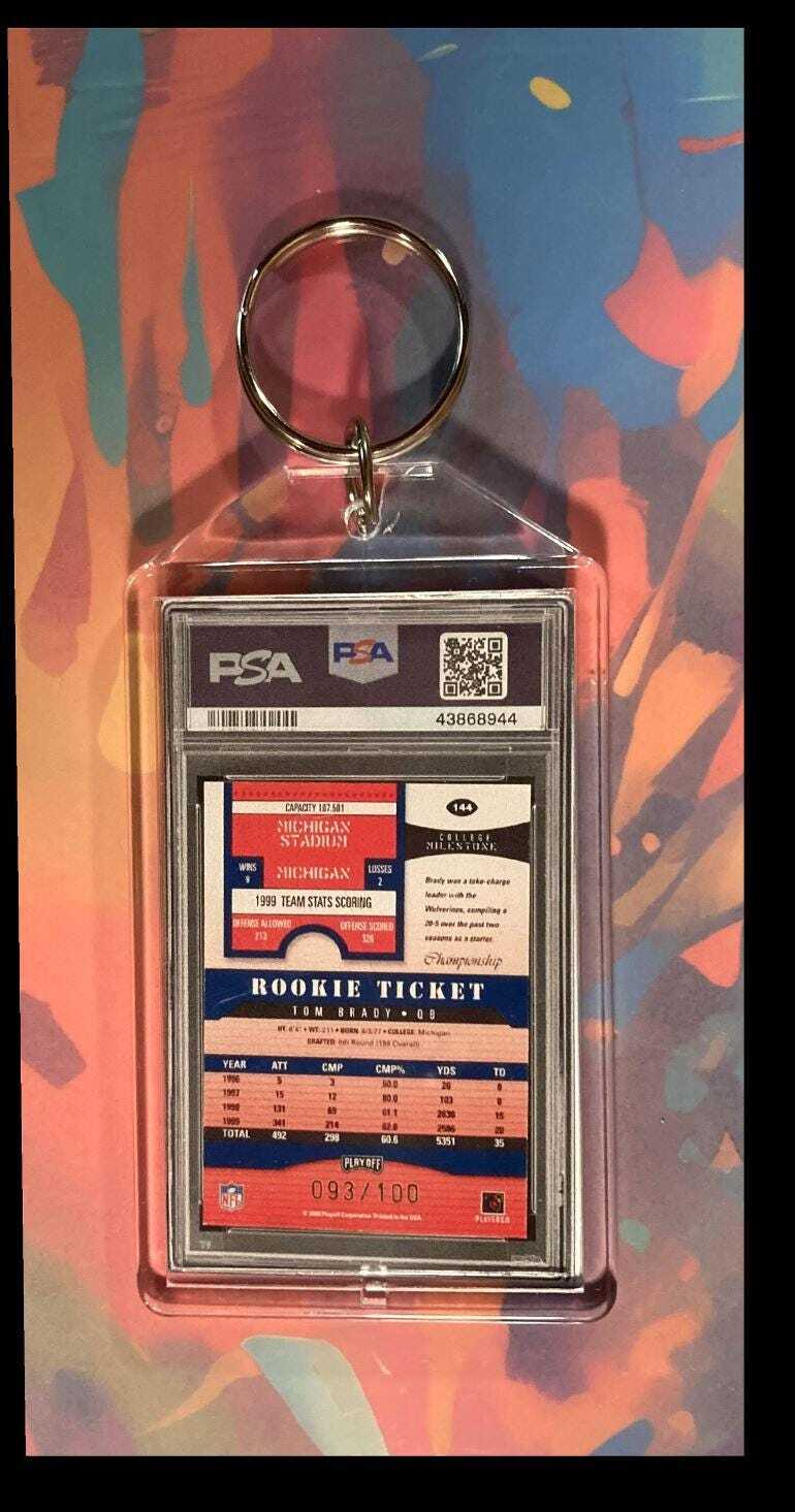 3009 Tom Brady 2000 Panini Playoff Contender Auto Custom Made Novelty Keychain