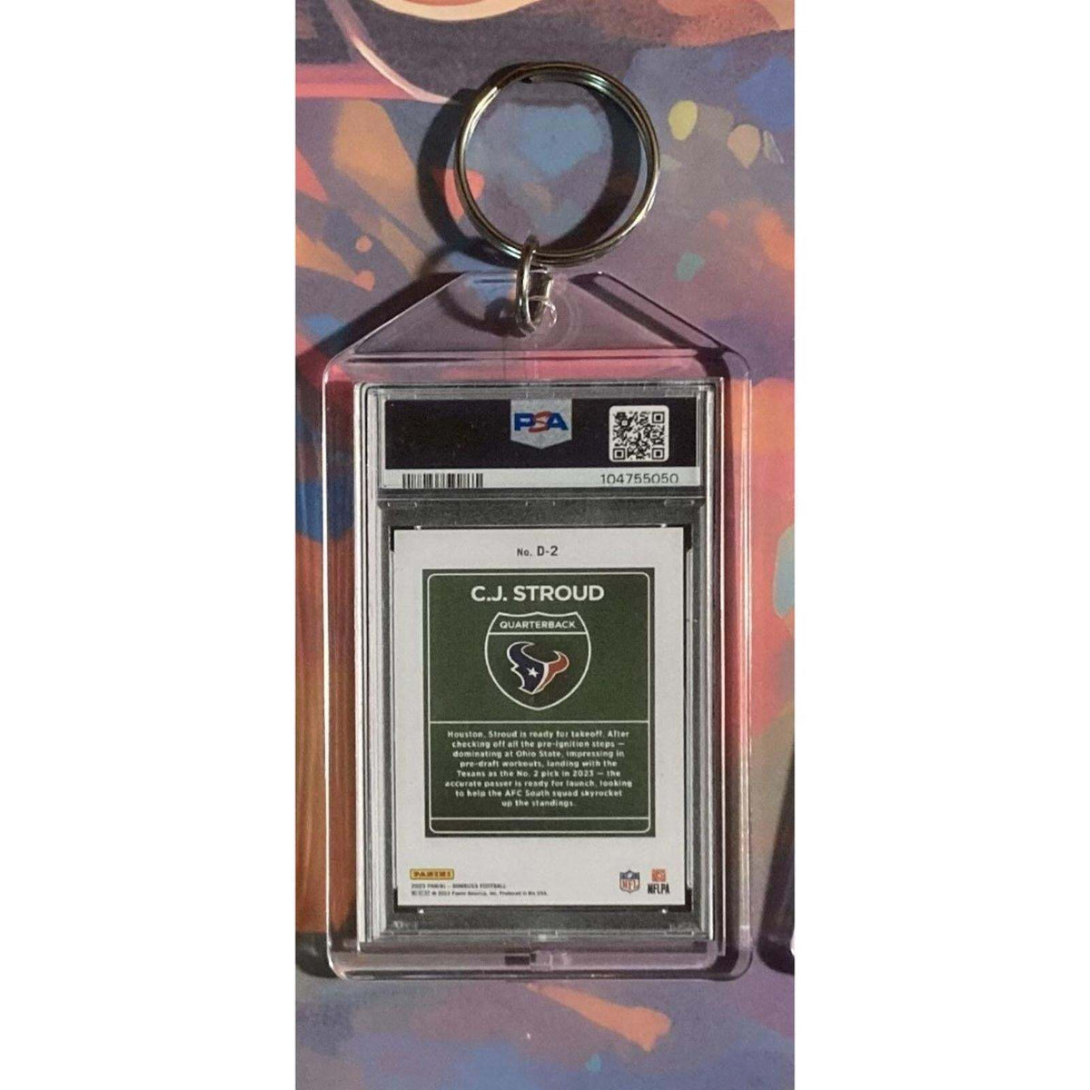 3196 CJ Stroud 2023 Donruss Downtown Custom Hand Made Novelty Keychain-Gift