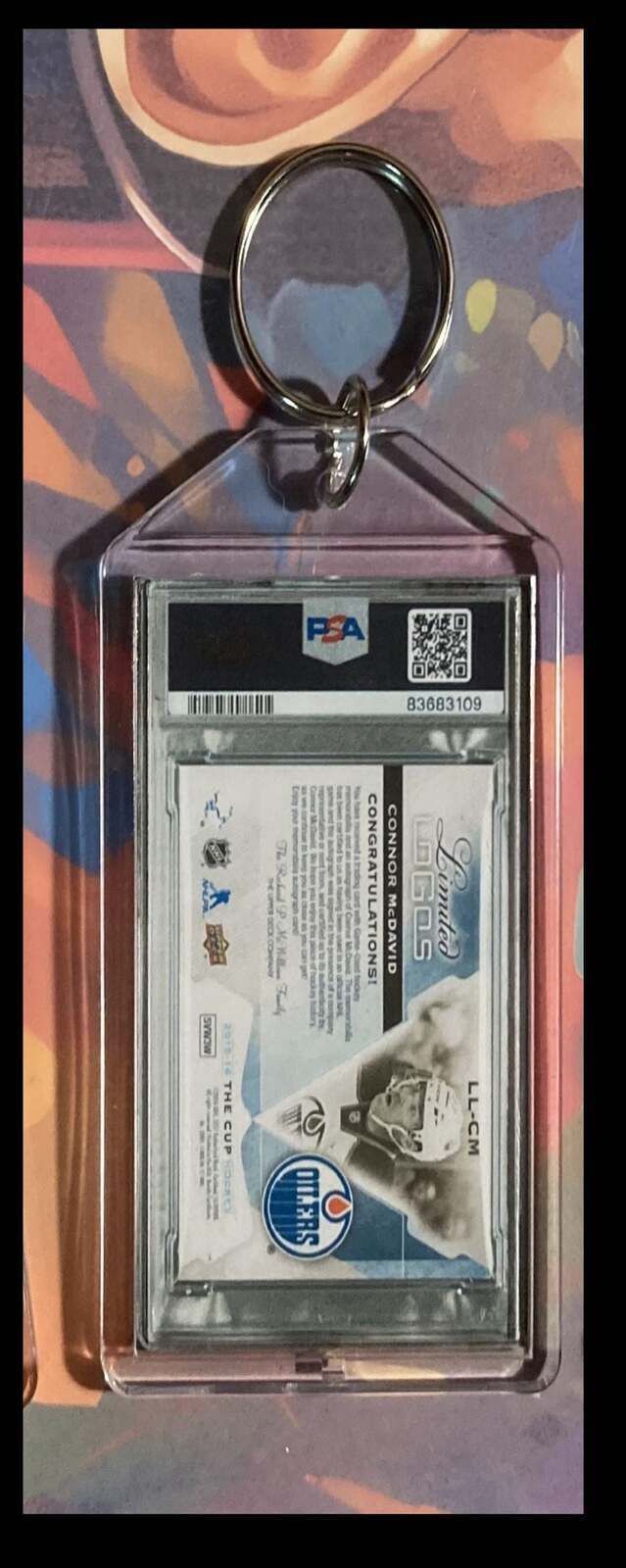 3210 Connor McDavid 2015 UD The Cup Limited Logos Patch Auto Keychain