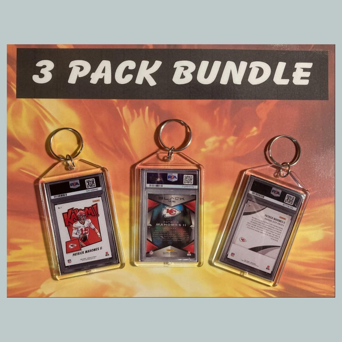 3623B Patrick Mahomes 3 Pack Bundle-Custom Hand Made Keychains