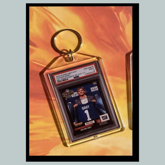 3528 Jaxson Dart 2025 Panini Instant Draft Night Black Custom Made Keychain