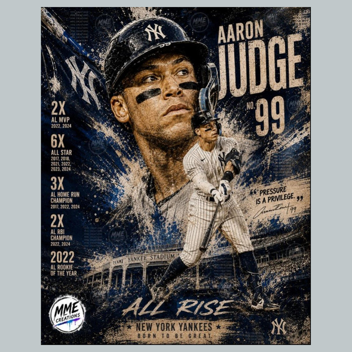 2599 Aaron Judge 'The Slugger' Zoom Art Series 8X10 Giclée Print BBL