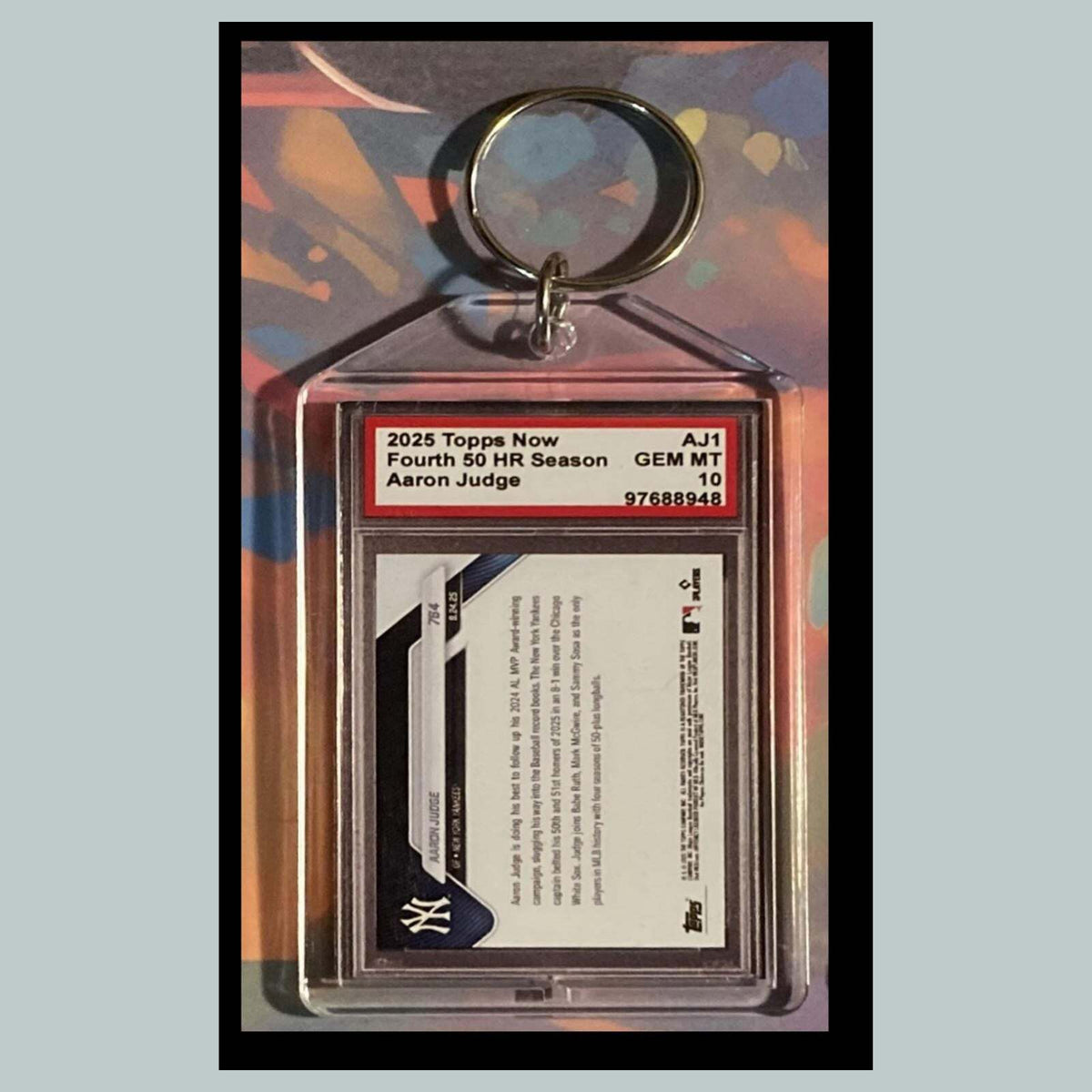 3521 Aaron Judge 4th 50 HR Season 2025 Now Custom Made Keychain-Makes Great Gift
