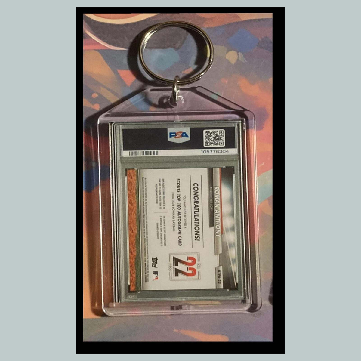 3483 Roman Anthony 2024 Chrome Scouts Top Gold Auto Custom Hand Made Keychain