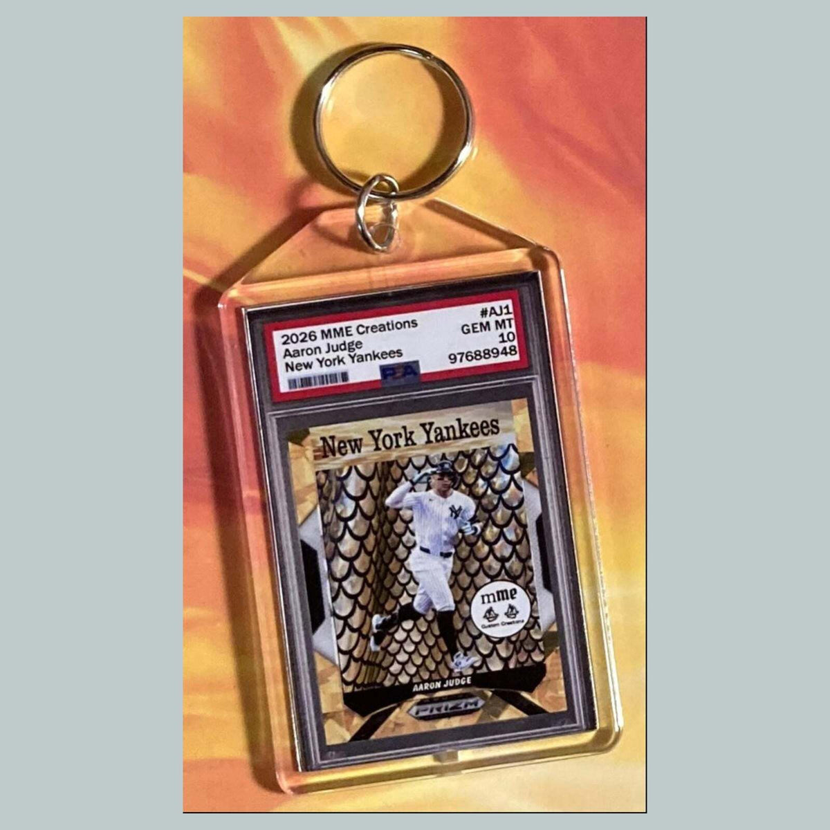 3750 Aaron Judge Gold Ice Mockup Custom Hand Made Keychain