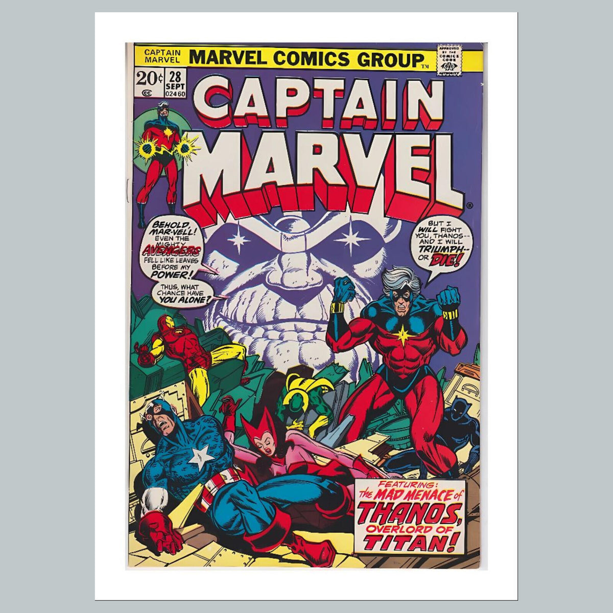 1902 Captain Marvel 8x10 Glossy Photo Comic Book Cover Fast-Secure Shipping