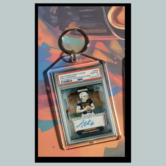 3500 Arch Manning 2023 Panini Prizm Saturday Star Auto Custom Hand Made Keychain
