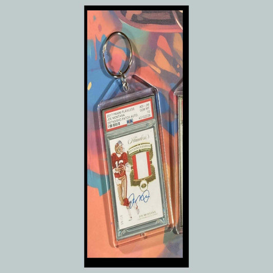 3377 Joe Montana 2017 Panini Flawless Distinguished Patch Auto Custom Keychain
