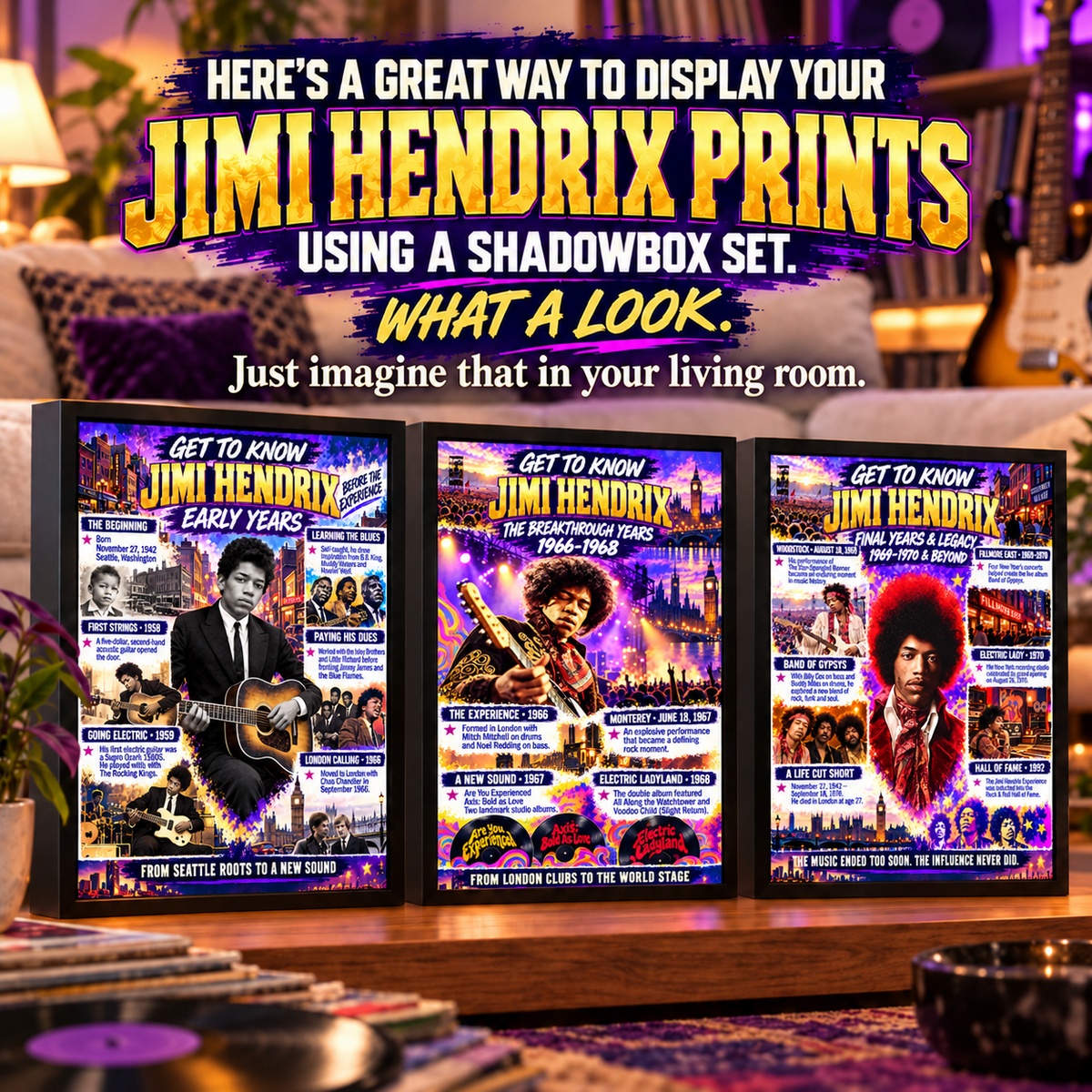 Jimi Hendrix GTK Limited Edition /25 3-print story bundle