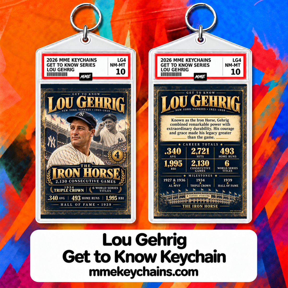 Lou Gehrig Get to Know Keychain