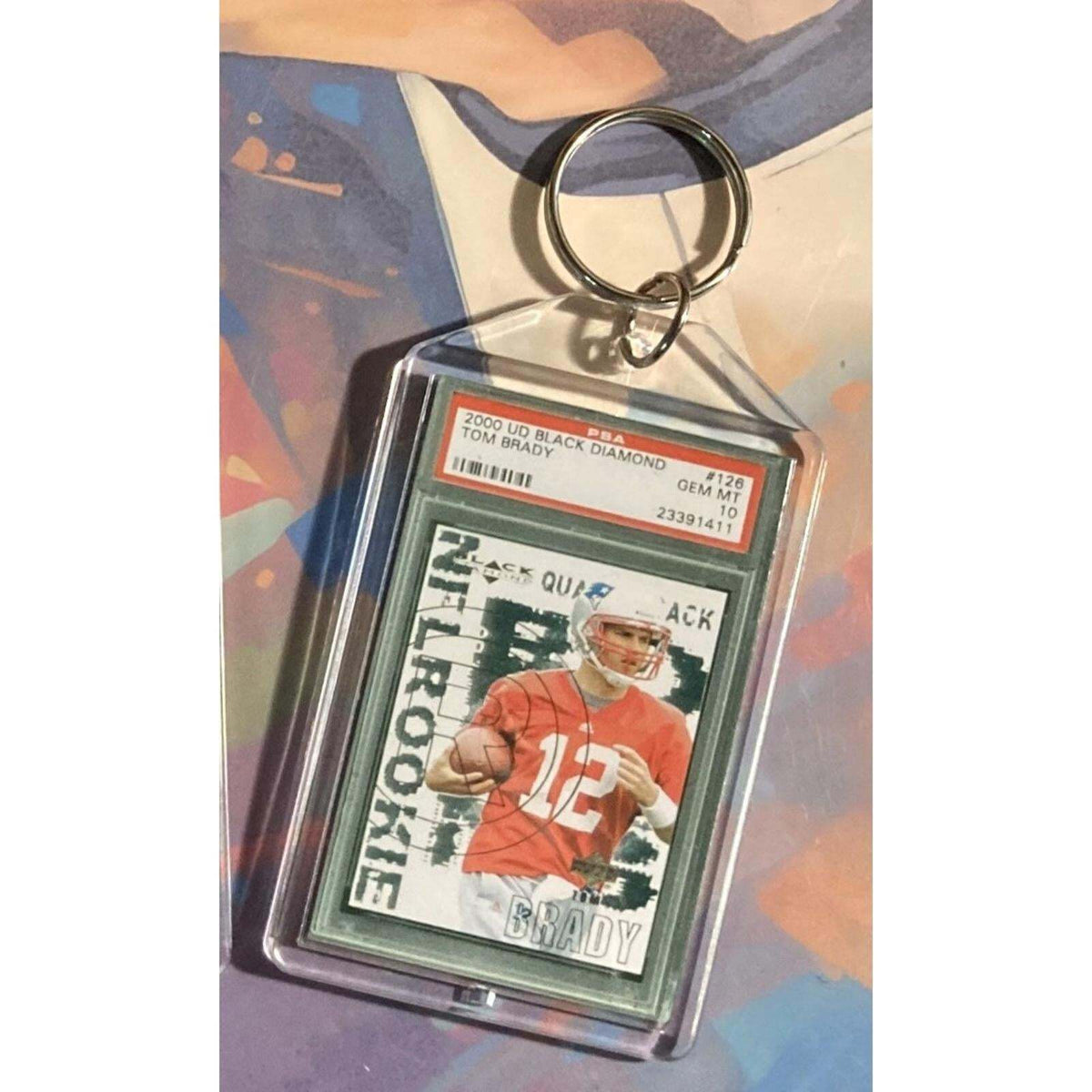 3180 Tom Brady 2000 UD Black Diamond Rookie Custom Hand Made Novelty Keychain