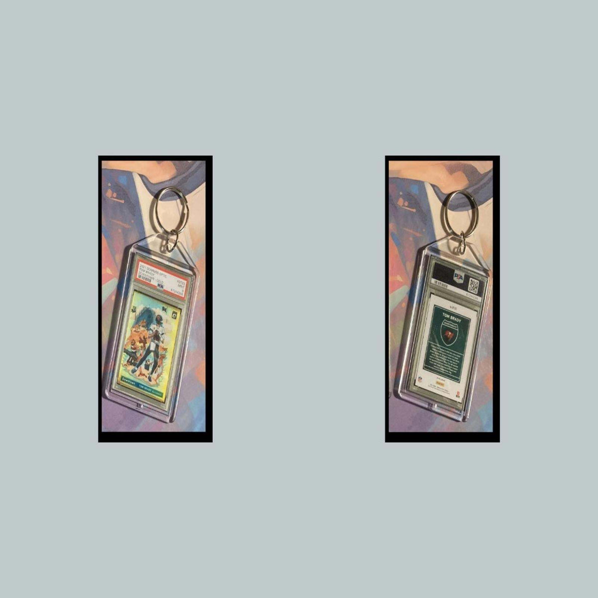 3425 Tom Brady 2021 Panini Donruss Optic Downtown Gold Custom Novelty Keychain