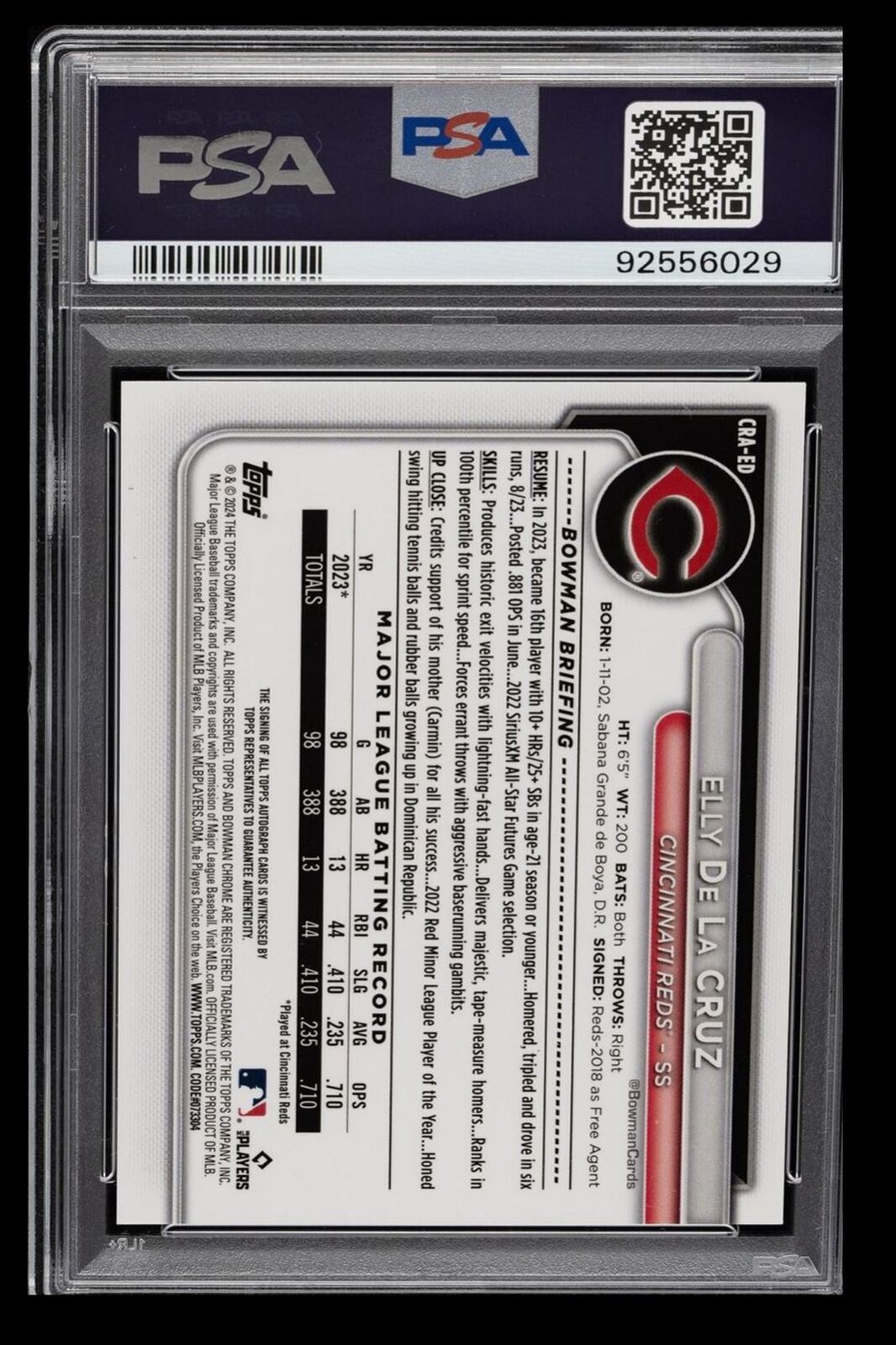 2965 Elly De La Cruz 2024 Bowman Chrome Superfractor Keychain-Gift