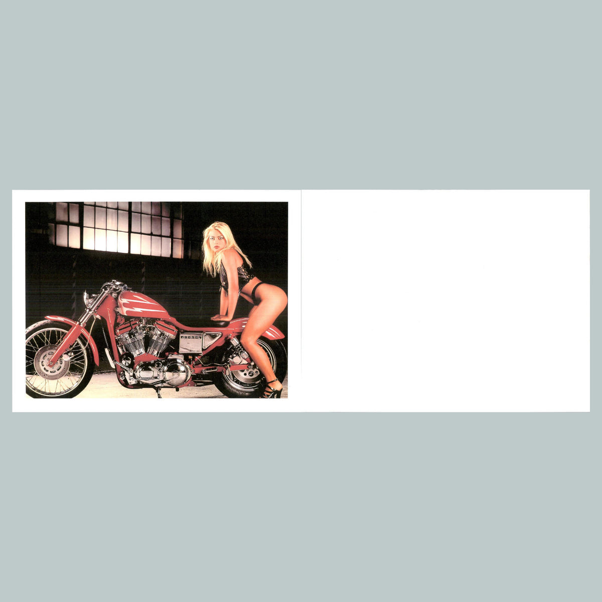 0167 P -8X10 Pinup Red Bike Glossy Photo Fast-Secure Shipping