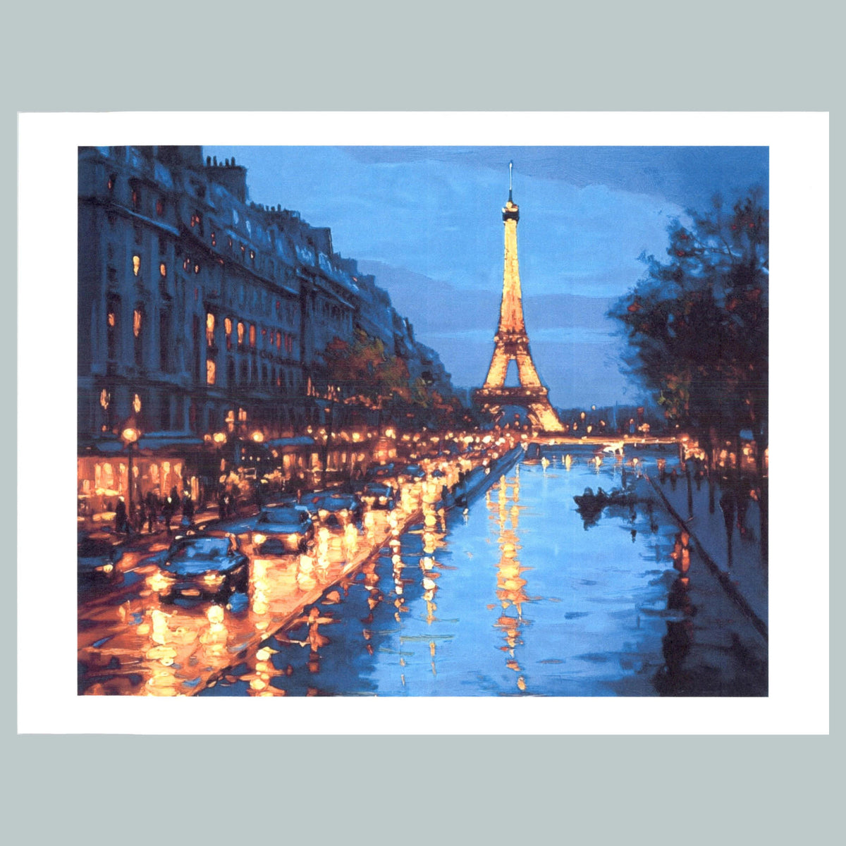 0378 P -8X10 Eiffel Tower Lit Up at Night Glossy Photo Fast-Secure Shipping MS