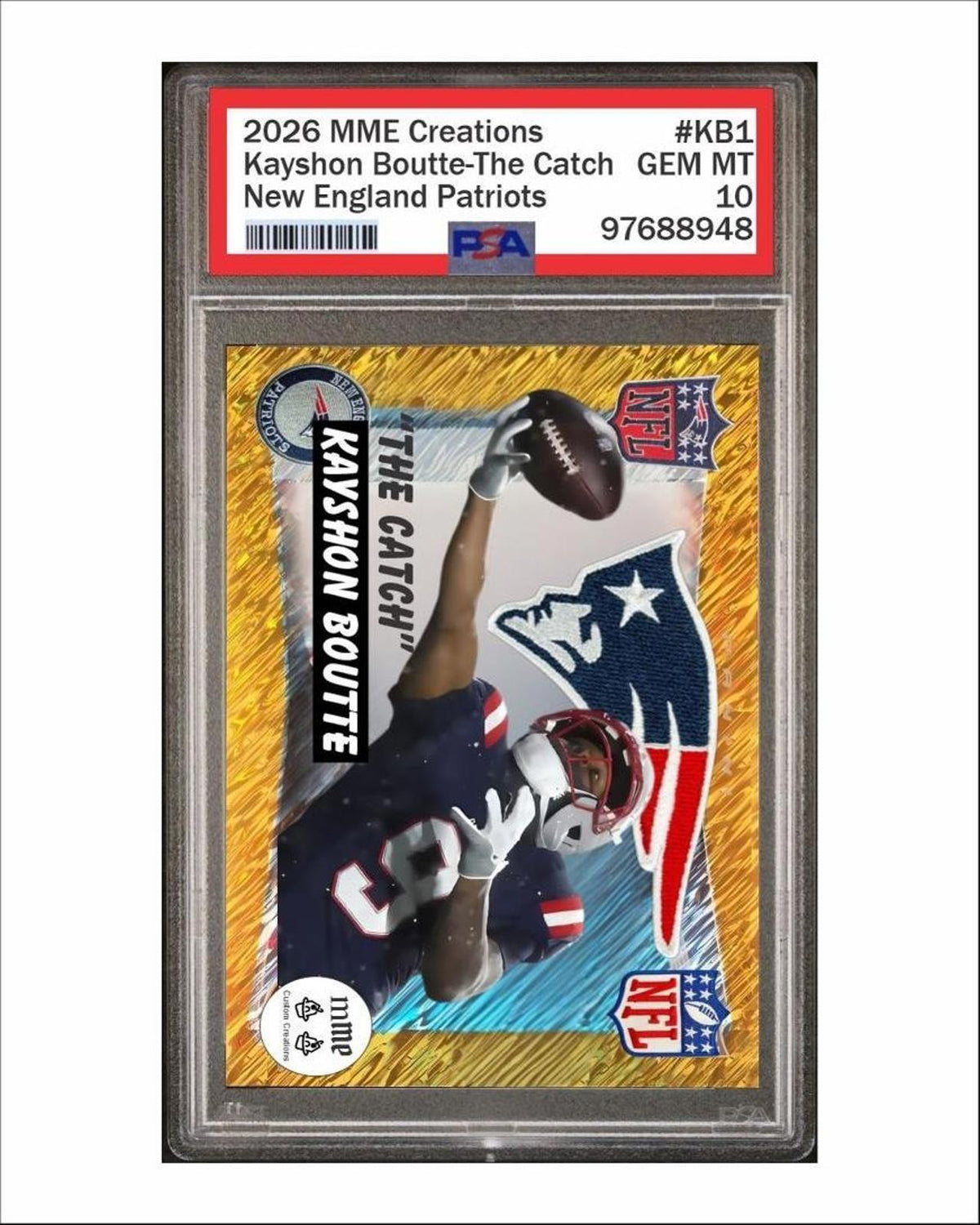 1151 P Kayshon Boutte ”The-Catch” Gold Shimmer Mockup 8x10 Glossy Photo FBL