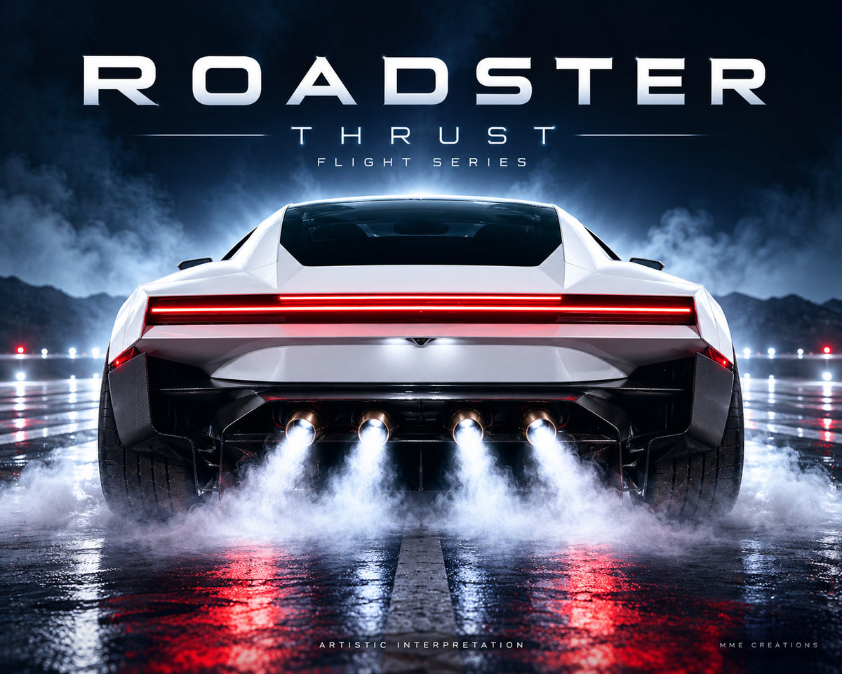 4988 Tesla Roadster Flight Series Complete Set - Ten 8x10 Glossy Art Prints